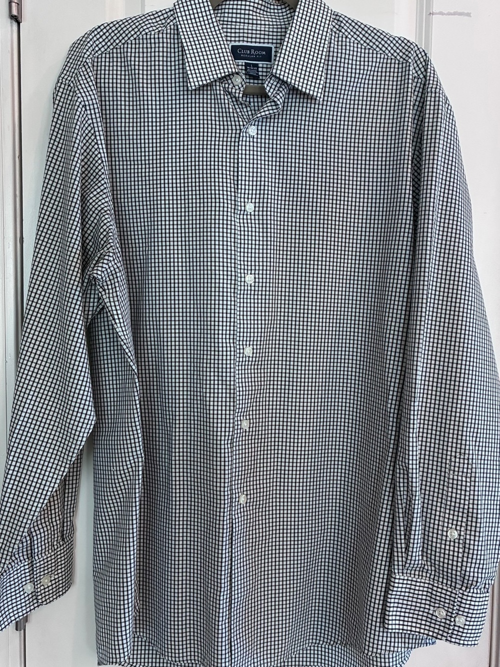 Club Room Black and White Micro-Check Dress Shirt